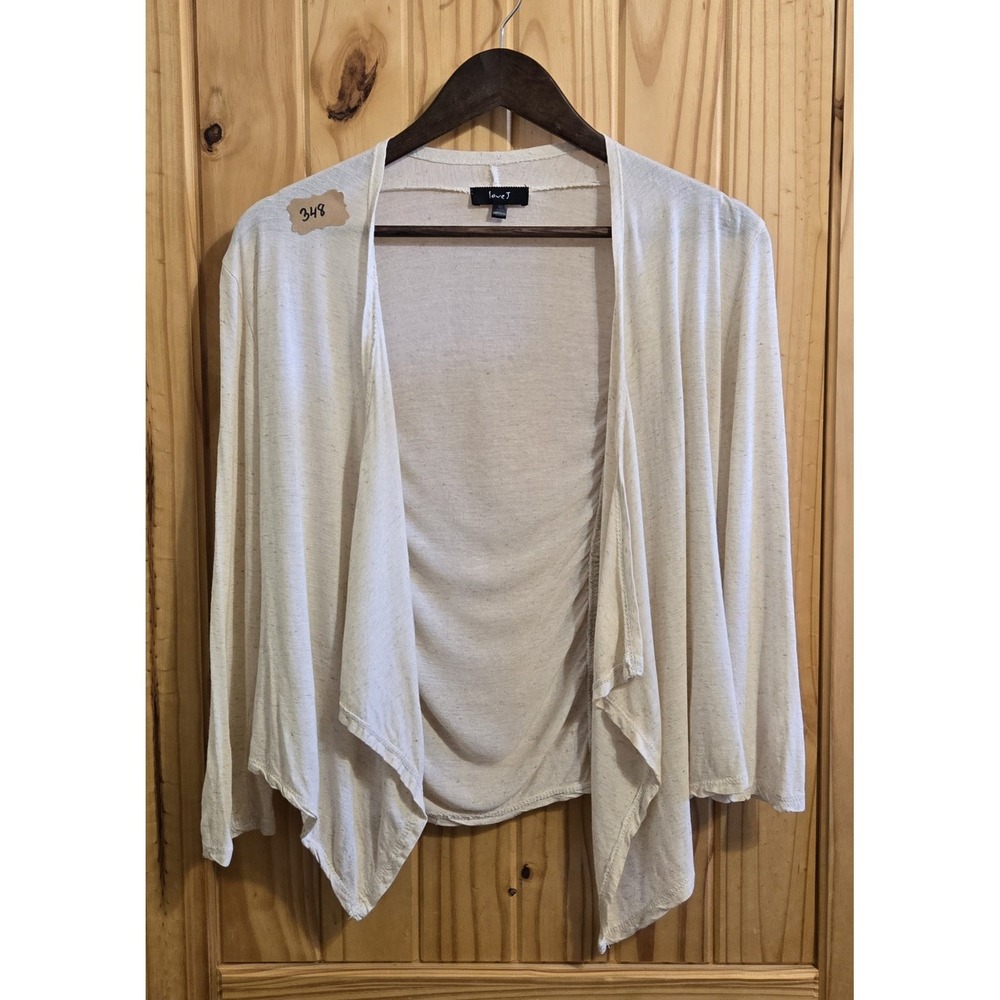 Love J Womens Vintage Shrug Size XL Ivory Long Sleeve Open Front Y2K 90s Boho